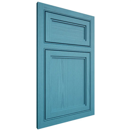 Shiloh Cabinetry Beaded Inset Concord White Oak Plain Cut Aqua Door