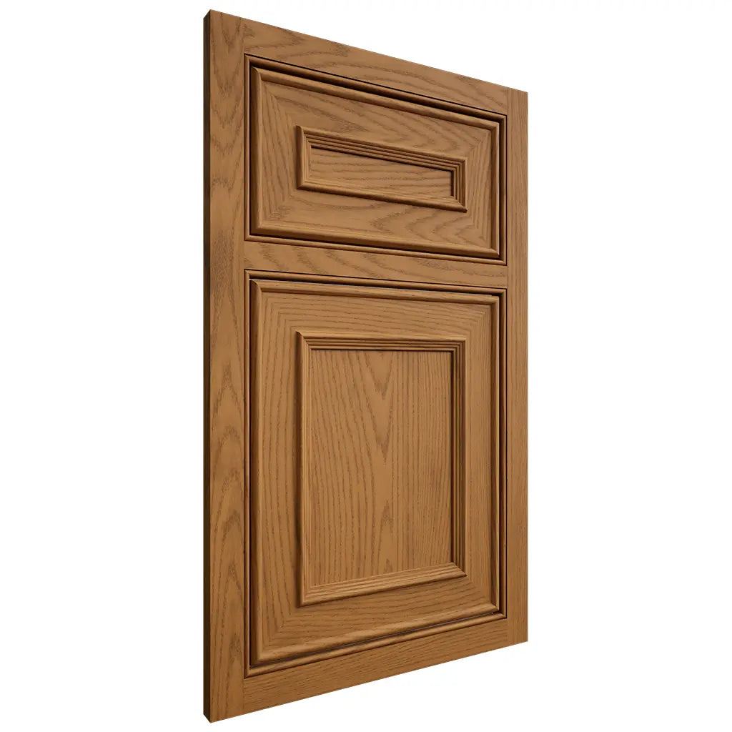 Shiloh Cabinetry Beaded Inset Dalton Red Oak Plain Cut Autumn Door