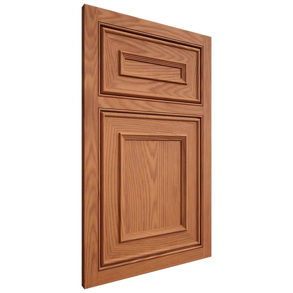 Shiloh Cabinetry Beaded Inset Dalton Red Oak Plain Cut Harvest Door
