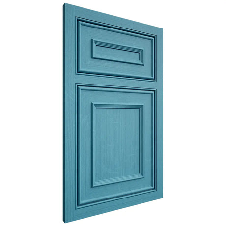 Shiloh Cabinetry Beaded Inset Dalton White Oak Quarter Sawn Aqua Door