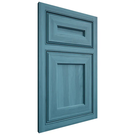 Shiloh Cabinetry Beaded Inset Essex Hickory Plain Cut Aqua Door