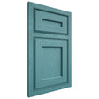 Shiloh Cabinetry Beaded Inset Essex Red Oak Plain Cut Aqua Door