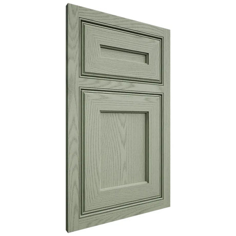 Shiloh Cabinetry Beaded Inset Essex Red Oak Plain Cut Moss Door