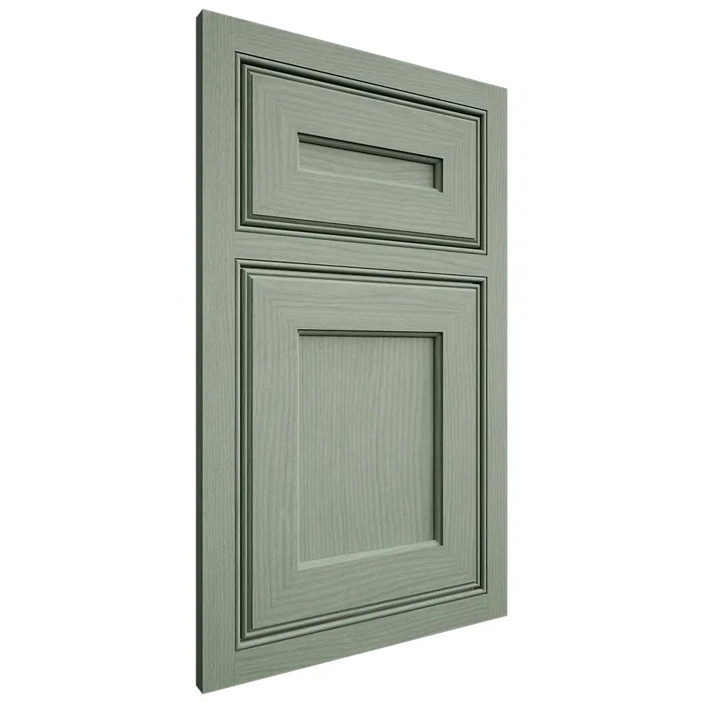 Shiloh Cabinetry Beaded Inset Essex White Oak Plain Cut Moss Door
