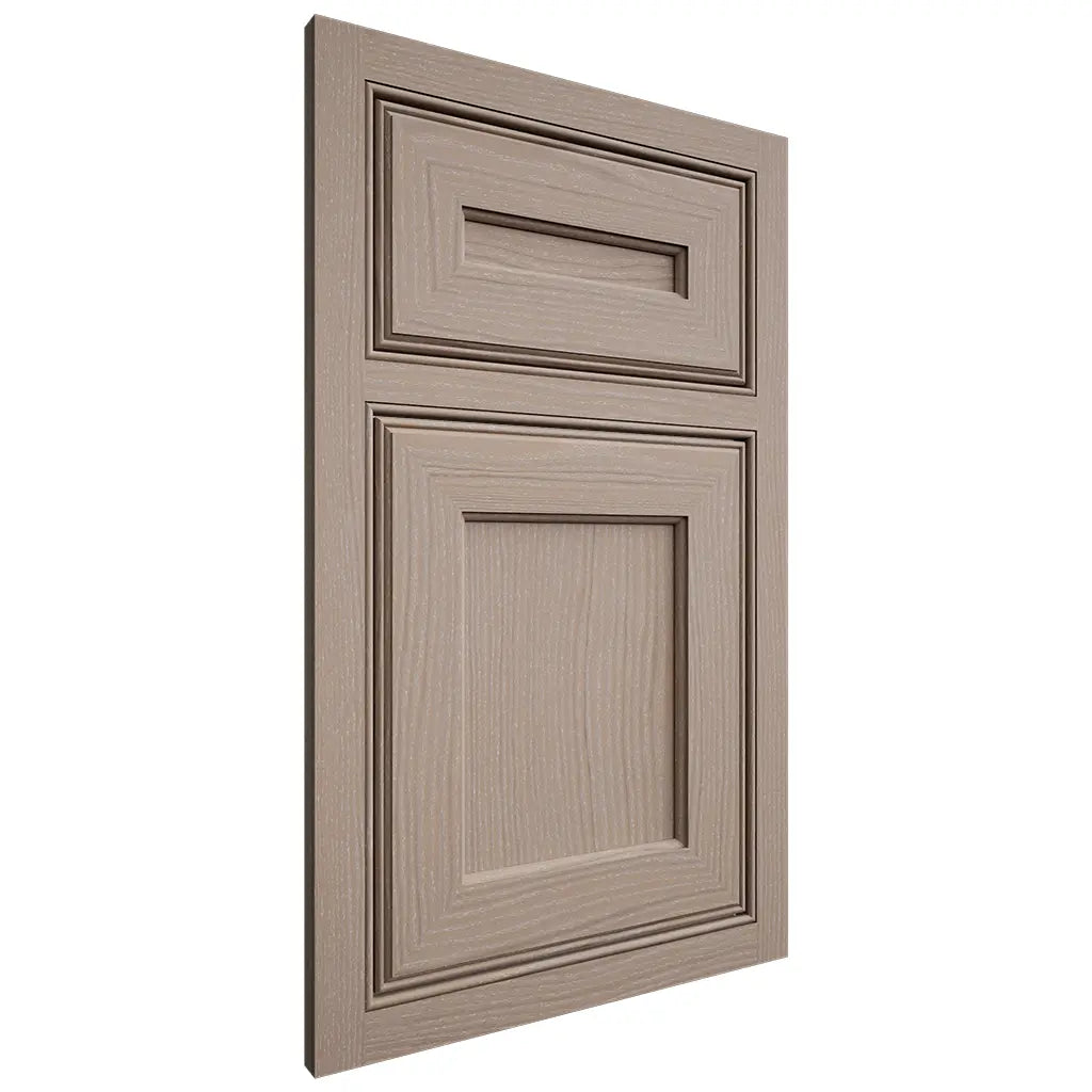 Shiloh Cabinetry Beaded Inset Essex White Oak Plain Cut Whitewash Door