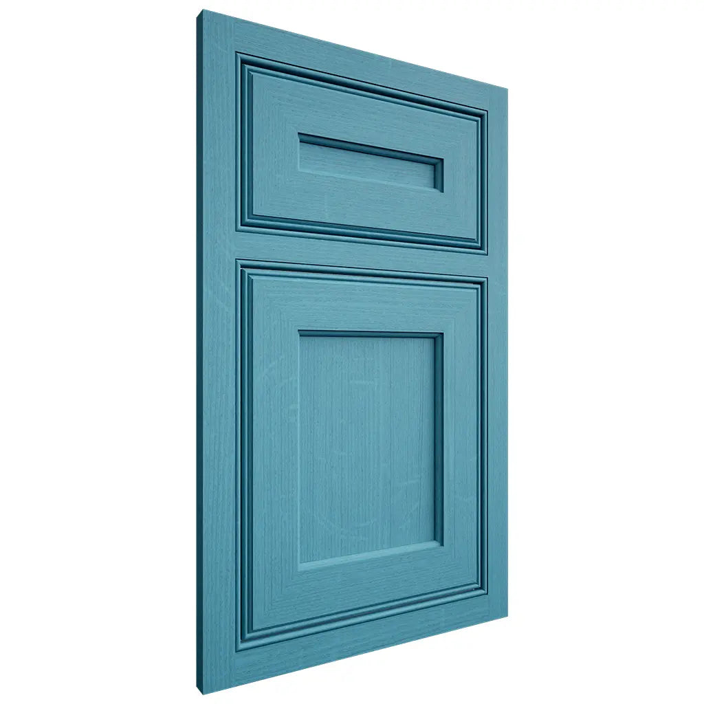 Shiloh Cabinetry Beaded Inset Essex White Oak Quarter Sawn Aqua Door