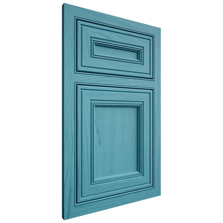 Shiloh Cabinetry Beaded Inset Glenbrook Alder Plain Cut Aqua Door