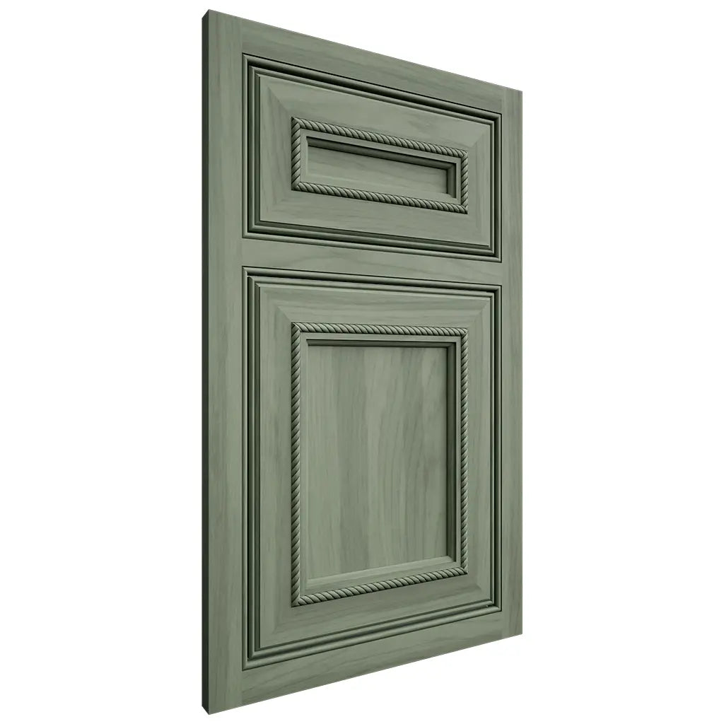 Shiloh Cabinetry Beaded Inset Glenbrook Hickory Plain Cut Moss Door