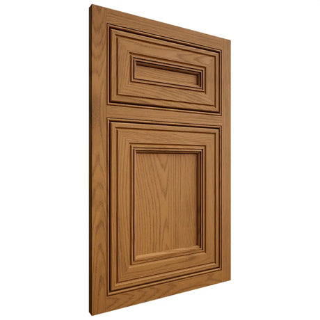 Shiloh Cabinetry Beaded Inset Glenbrook Red Oak Plain Cut Autumn Door