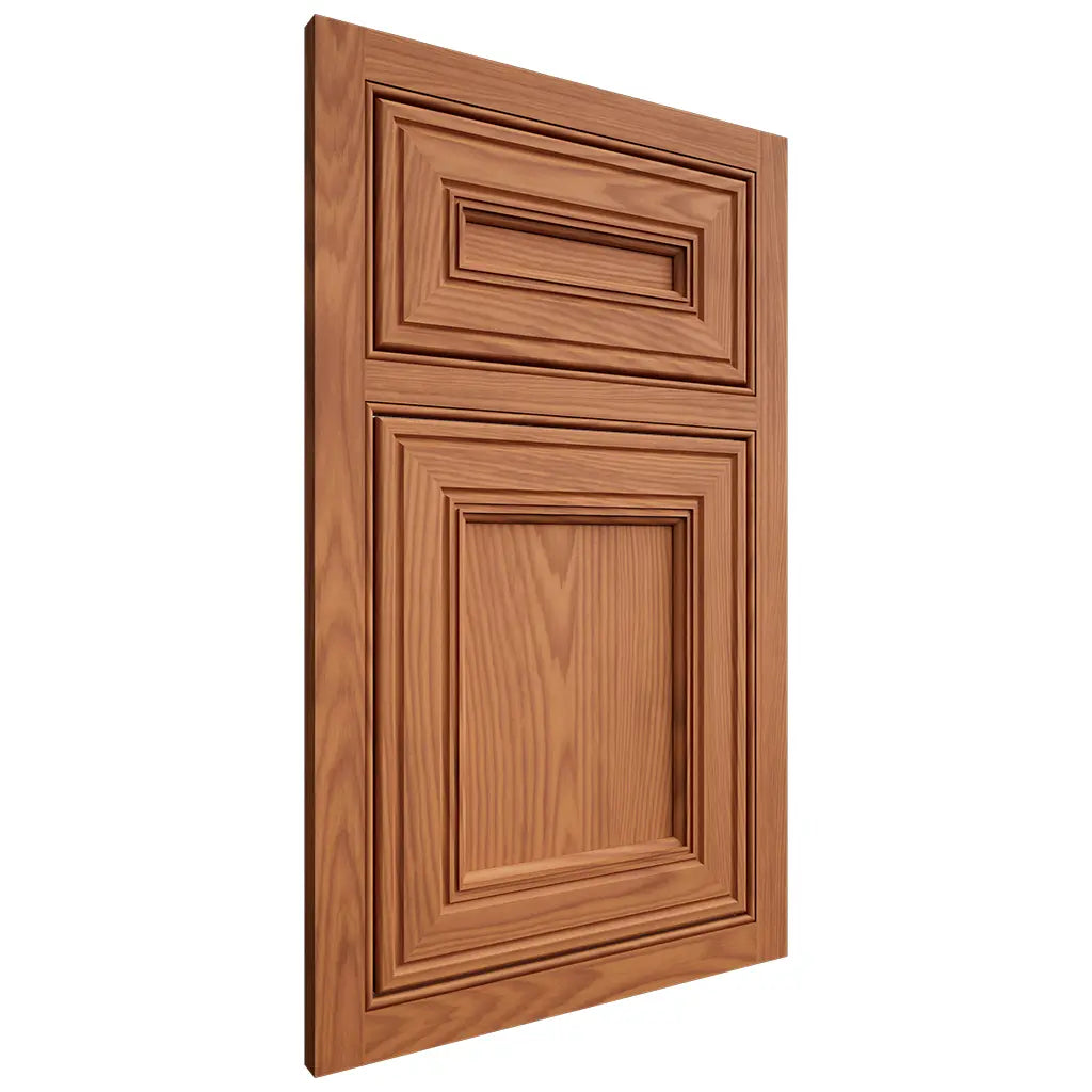 Shiloh Cabinetry Beaded Inset Glenbrook Red Oak Plain Cut Harvest Door