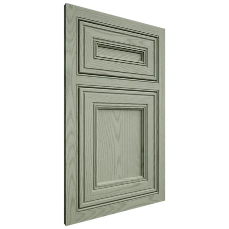 Shiloh Cabinetry Beaded Inset Glenbrook Red Oak Plain Cut Moss Door