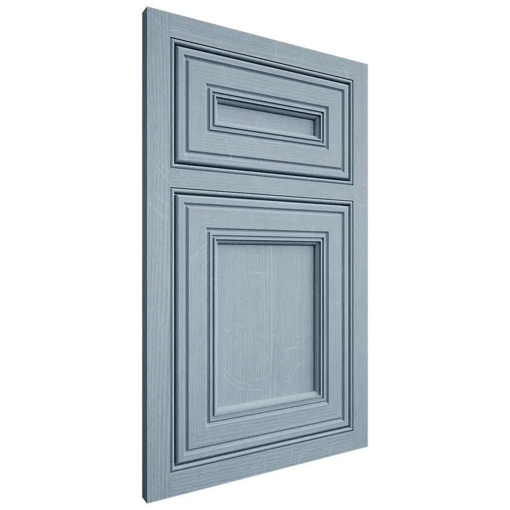 Shiloh Cabinetry Beaded Inset Glenbrook White Oak Quarter Sawn Sky Door