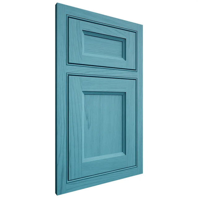 Shiloh Cabinetry Beaded Inset Greensboro Alder Plain Cut Aqua Door