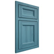Shiloh Cabinetry Beaded Inset Greensboro Hickory Plain Cut Aqua Door