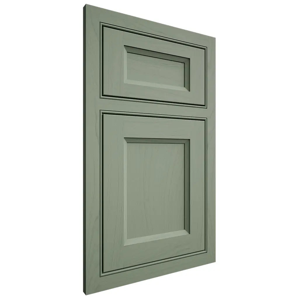 Shiloh Cabinetry Beaded Inset Greensboro Poplar Plain Cut Moss Door