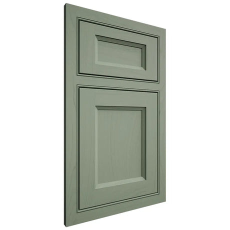 Shiloh Cabinetry Beaded Inset Greensboro Poplar Plain Cut Moss Door