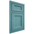Shiloh Cabinetry Beaded Inset Greensboro Red Oak Plain Cut Aqua Door