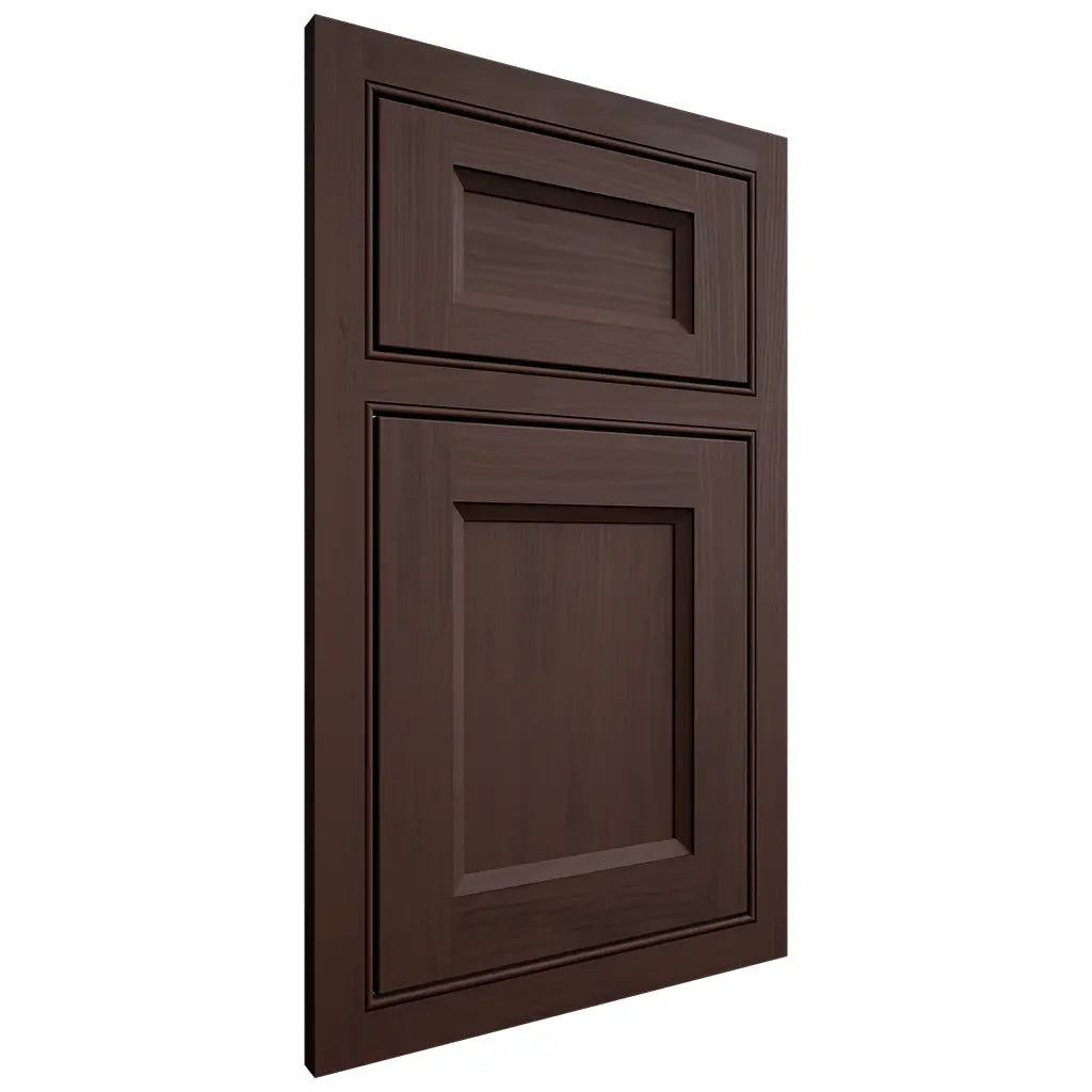 Shiloh Cabinetry Beaded Inset Greensboro Walnut Plain Cut Bison Door