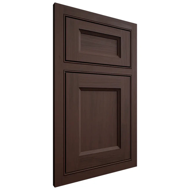 Shiloh Cabinetry Beaded Inset Greensboro Walnut Plain Cut Bison Door