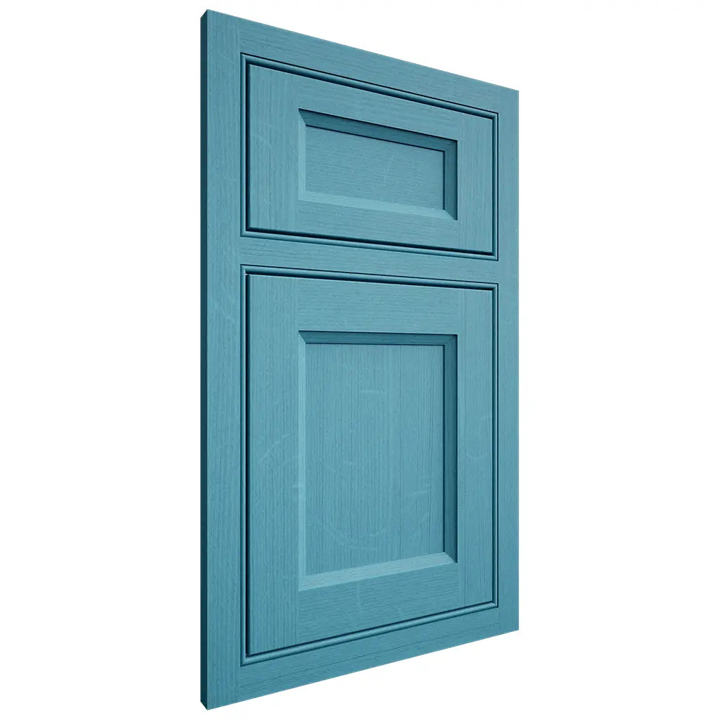 Shiloh Cabinetry Beaded Inset Greensboro White Oak Quarter Sawn Aqua Door