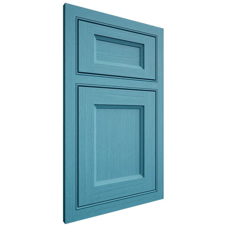 Shiloh Cabinetry Beaded Inset Greensboro White Oak Rift Cut Aqua Door