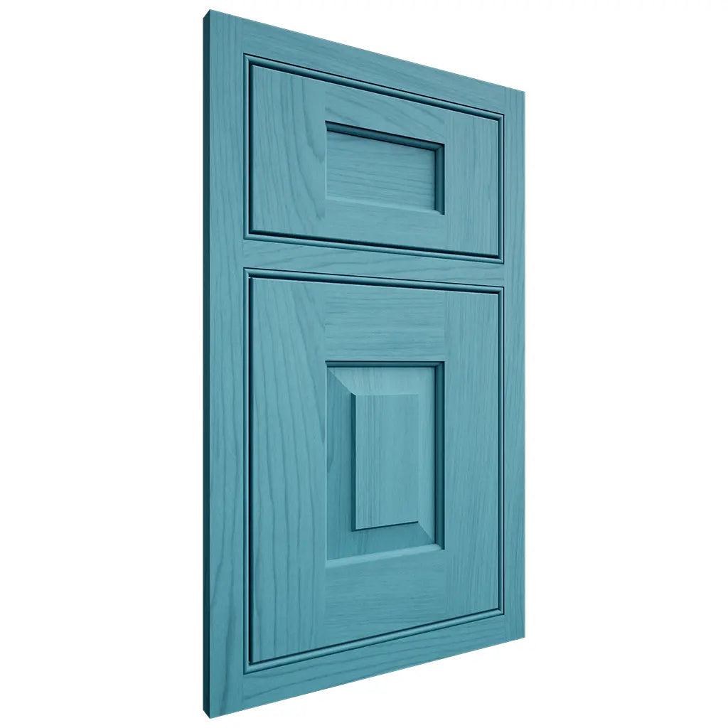 Shiloh Cabinetry Beaded Inset Hamlin Alder Plain Cut Aqua Door