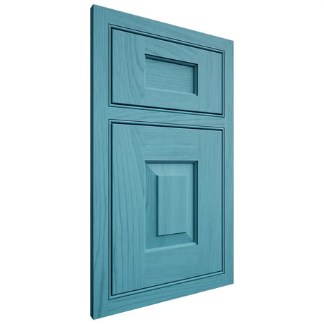 Shiloh Cabinetry Beaded Inset Hamlin Alder Plain Cut Aqua Door