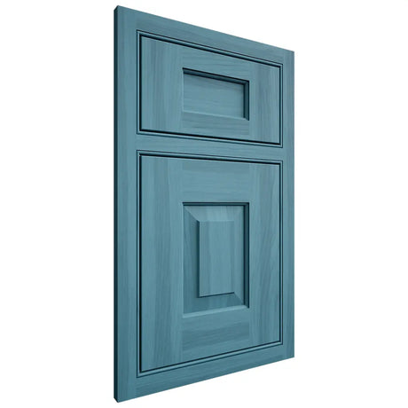 Shiloh Cabinetry Beaded Inset Hamlin Hickory Plain Cut Aqua Door