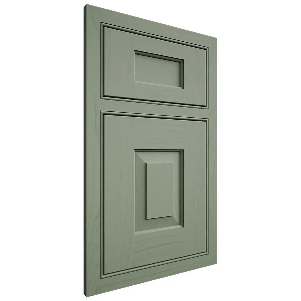 Shiloh Cabinetry Beaded Inset Hamlin Poplar Plain Cut Moss Door