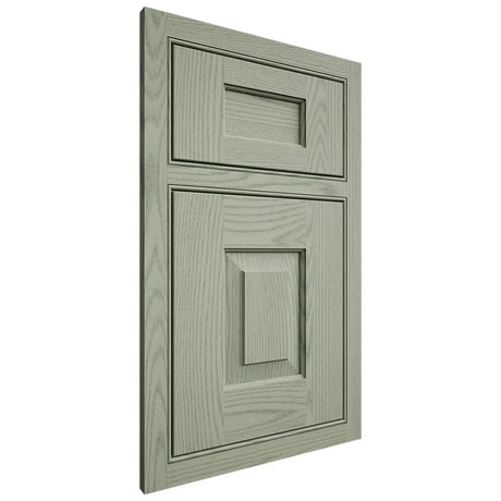 Shiloh Cabinetry Beaded Inset Hamlin Red Oak Plain Cut Moss Door