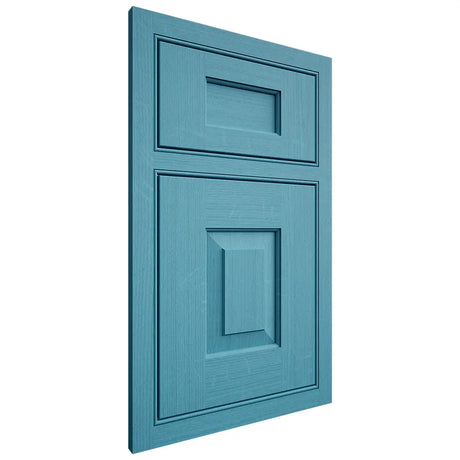 Shiloh Cabinetry Beaded Inset Hamlin White Oak Quarter Sawn Aqua Door