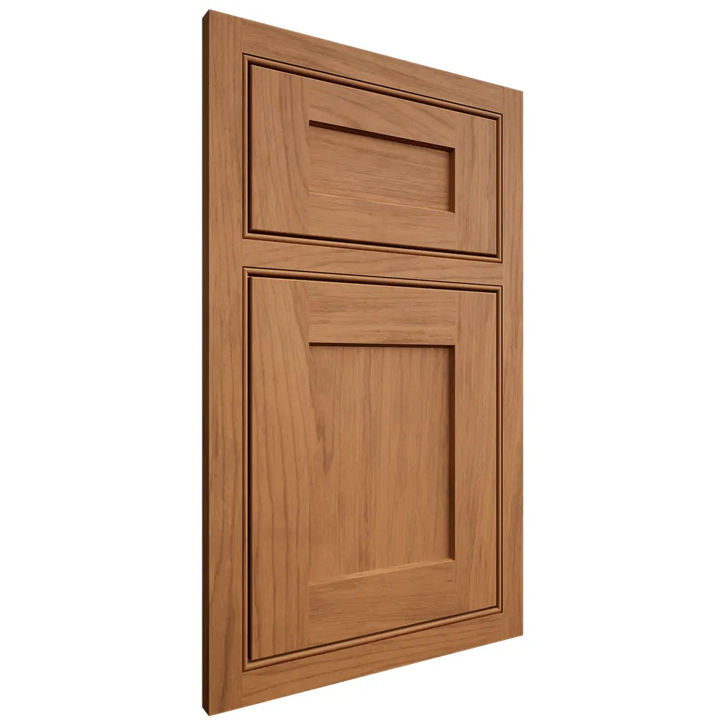 Shiloh Cabinetry Beaded Inset Hanover Alder Plain Cut Caramel Door