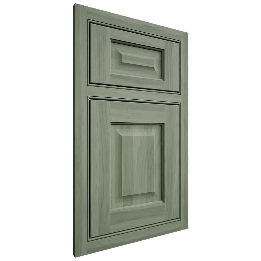 Shiloh Cabinetry Beaded Inset Hanover Hickory Plain Cut Moss Door
