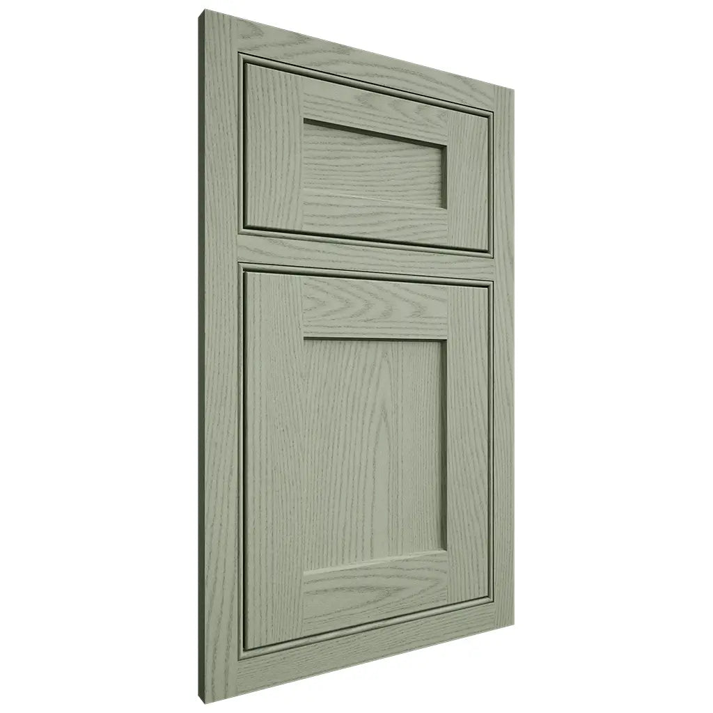 Shiloh Cabinetry Beaded Inset Hanover Red Oak Plain Cut Moss Door