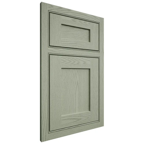 Shiloh Cabinetry Beaded Inset Hanover Red Oak Plain Cut Moss Door