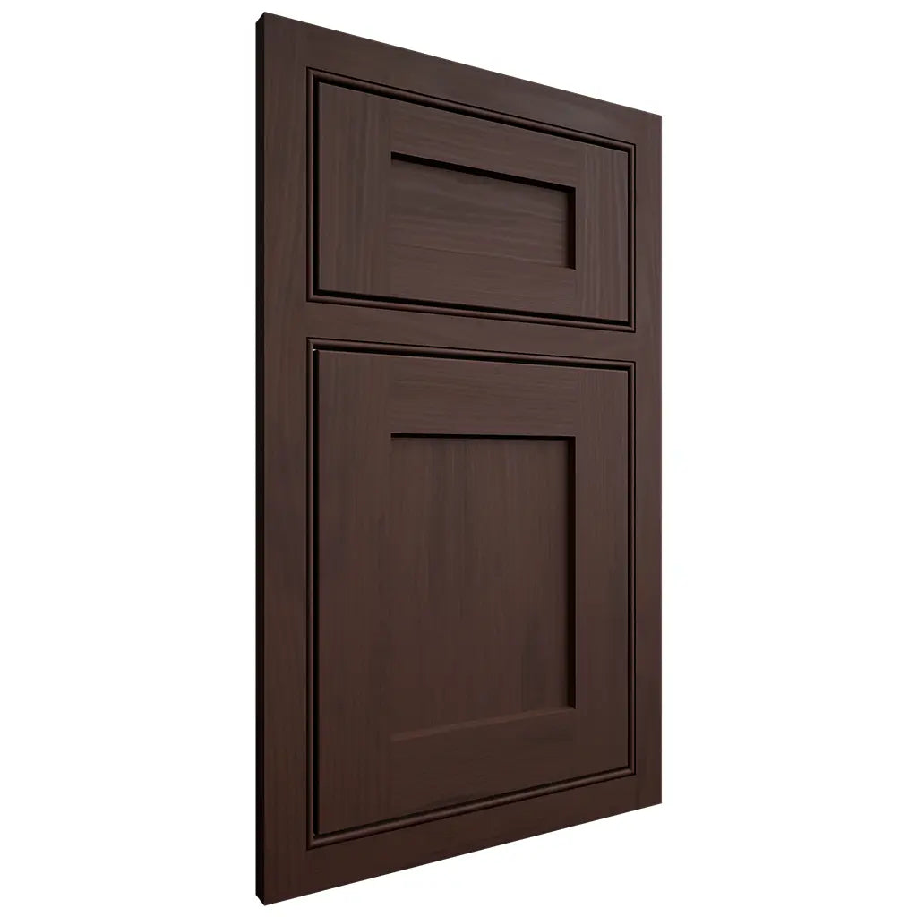 Shiloh Cabinetry Beaded Inset Hanover Walnut Plain Cut Bison Door