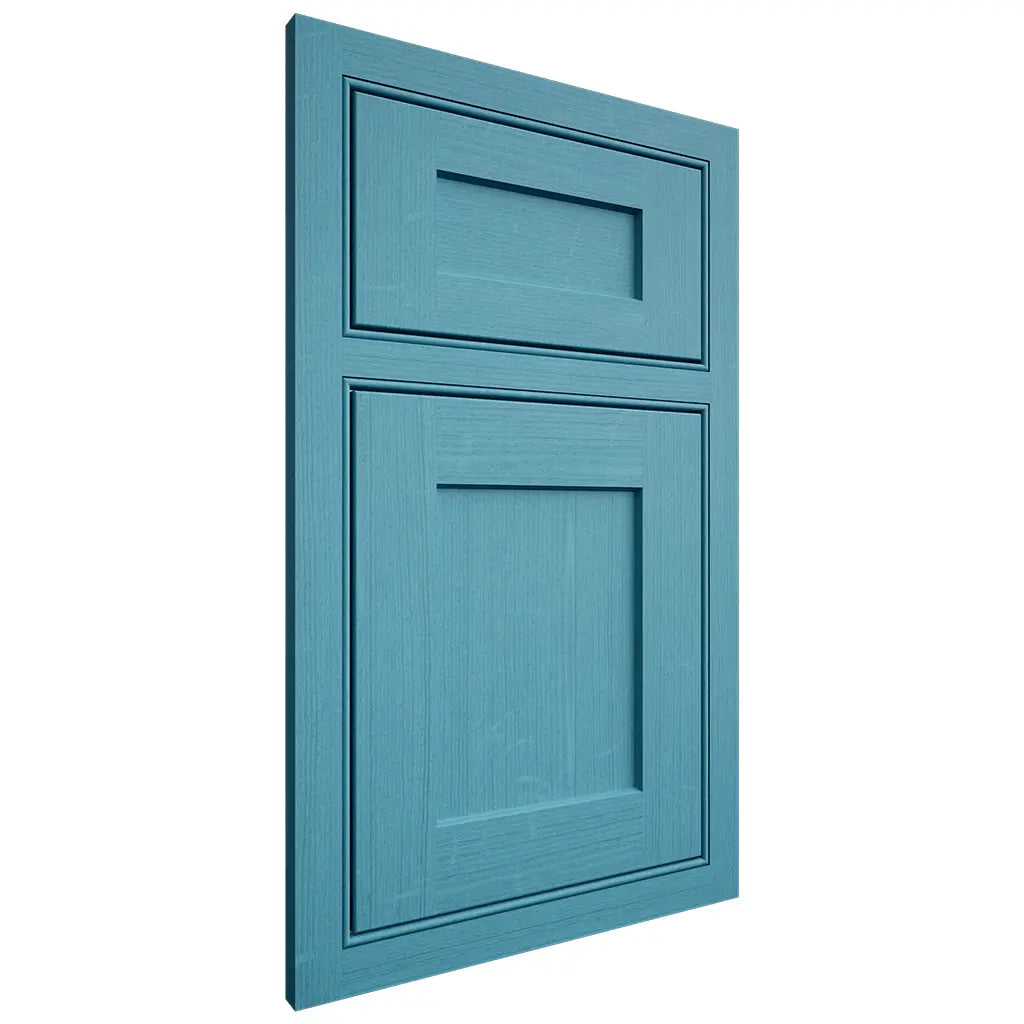 Shiloh Cabinetry Beaded Inset Hanover White Oak Quarter Sawn Aqua Door