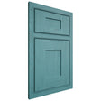 Shiloh Cabinetry Beaded Inset Hartford Red Oak Plain Cut Aqua Door
