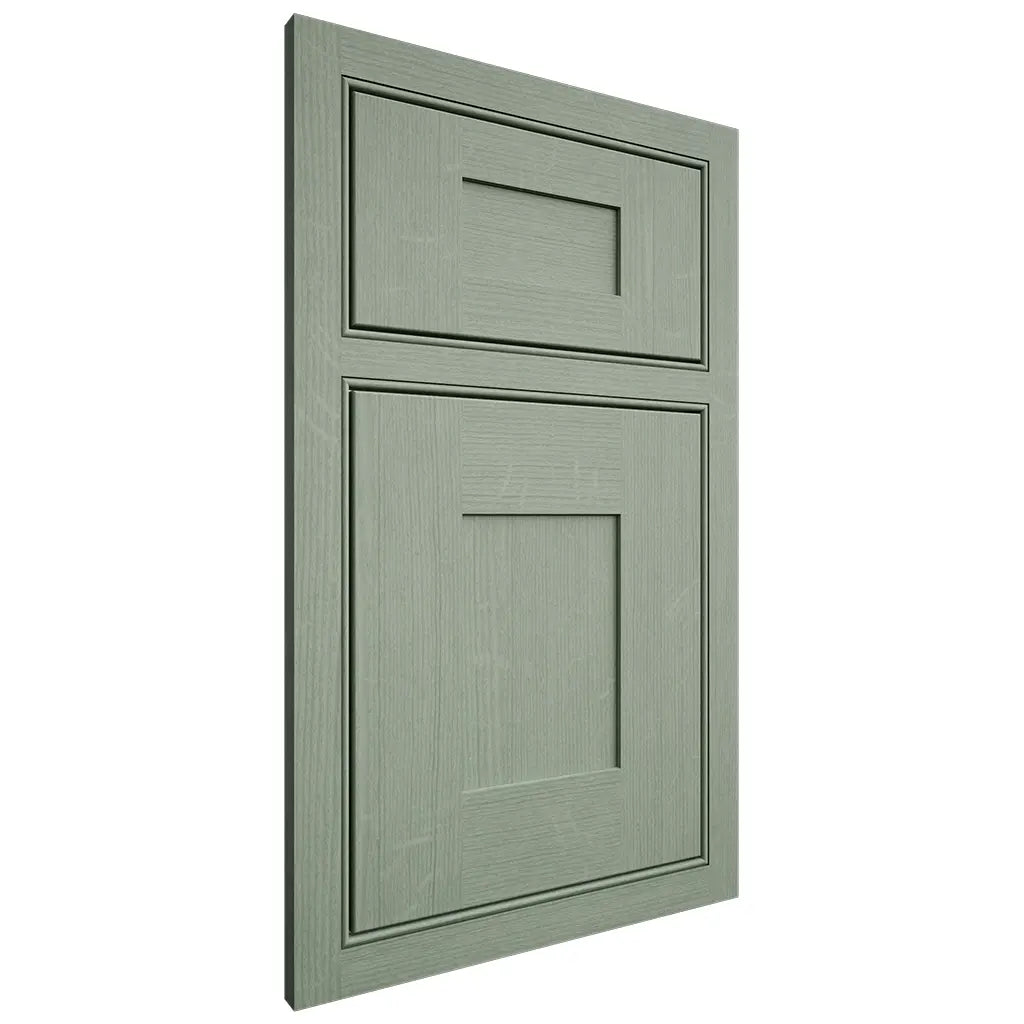 Shiloh Cabinetry Beaded Inset Hartford White Oak Quarter Sawn Moss Door