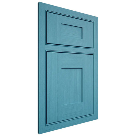 Shiloh Cabinetry Beaded Inset Hartford White Oak Rift Cut Aqua Door