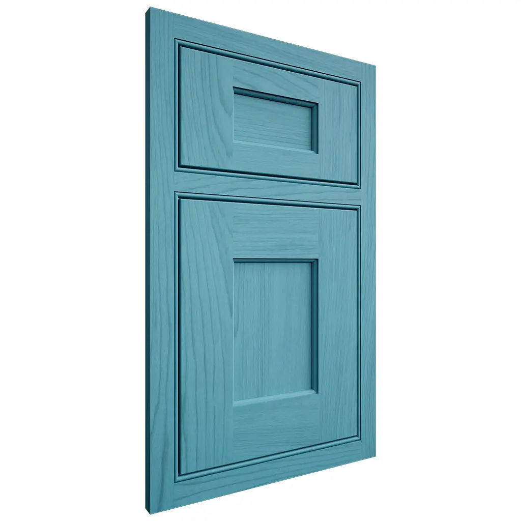 Shiloh Cabinetry Beaded Inset Heritage Alder Plain Cut Aqua Door