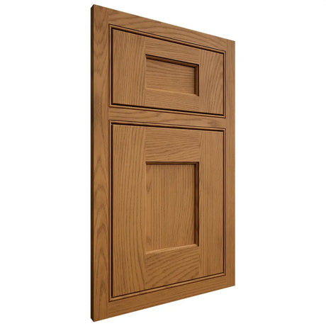 Shiloh Cabinetry Beaded Inset Heritage Red Oak Plain Cut Autumn Door