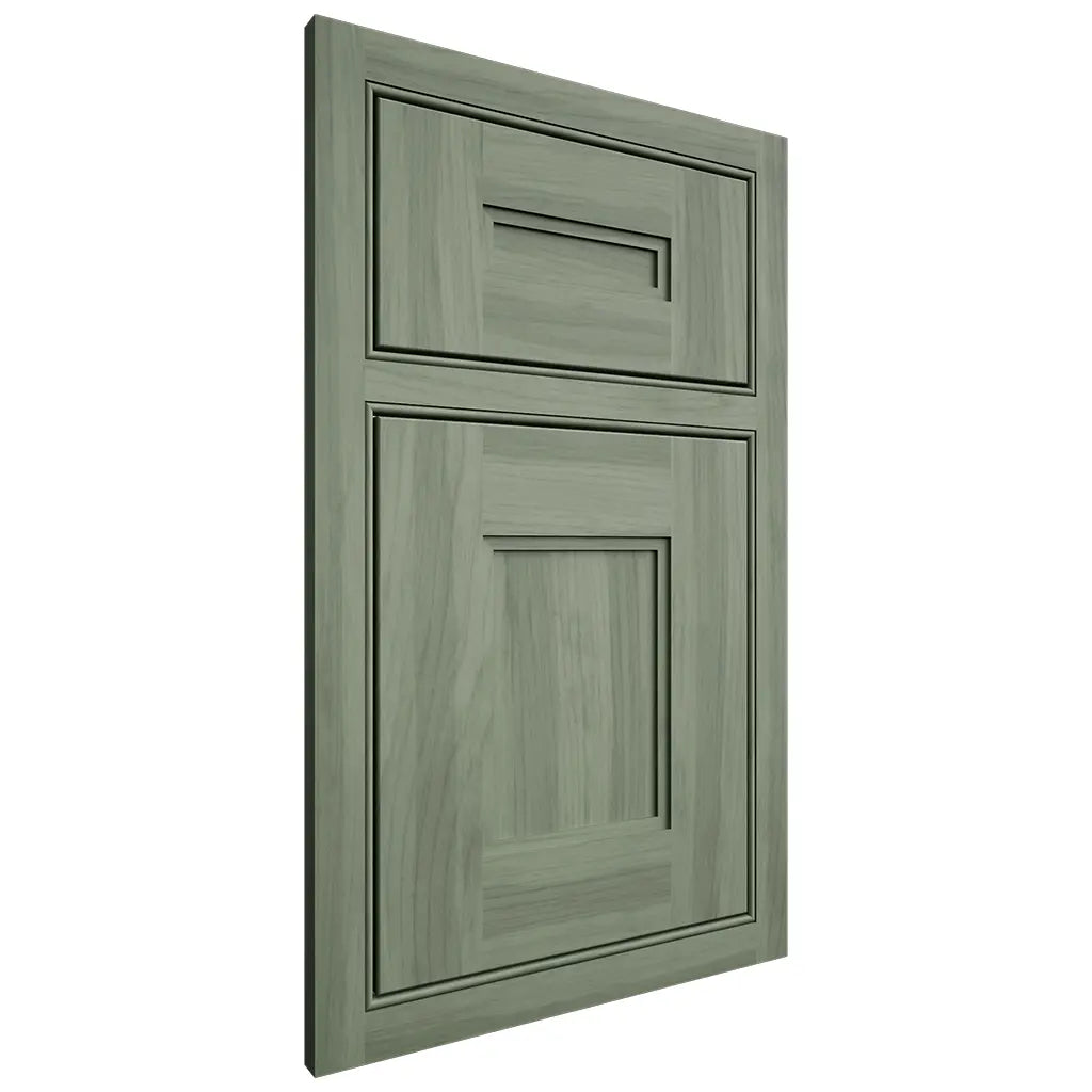 Shiloh Cabinetry Beaded Inset Kendall Hickory Plain Cut Moss Door