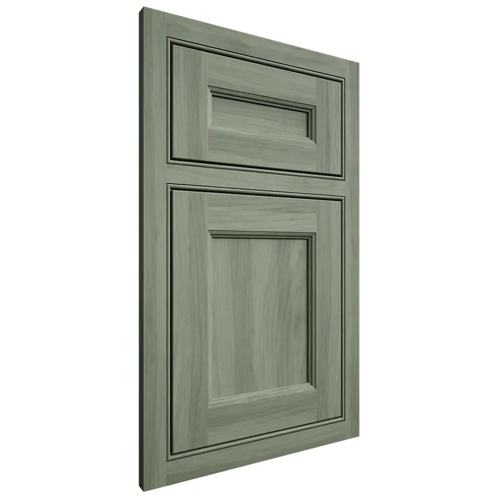 Shiloh Cabinetry Beaded Inset Lancaster Hickory Plain Cut Moss Door