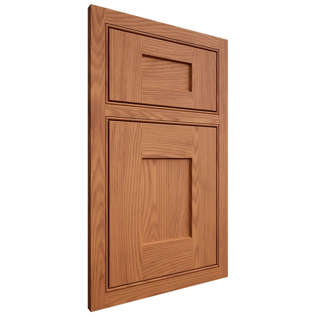 Shiloh Cabinetry Beaded Inset Lancaster Red Oak Plain Cut Harvest Door