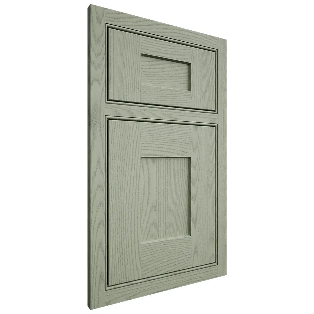 Shiloh Cabinetry Beaded Inset Lancaster Red Oak Plain Cut Moss Door