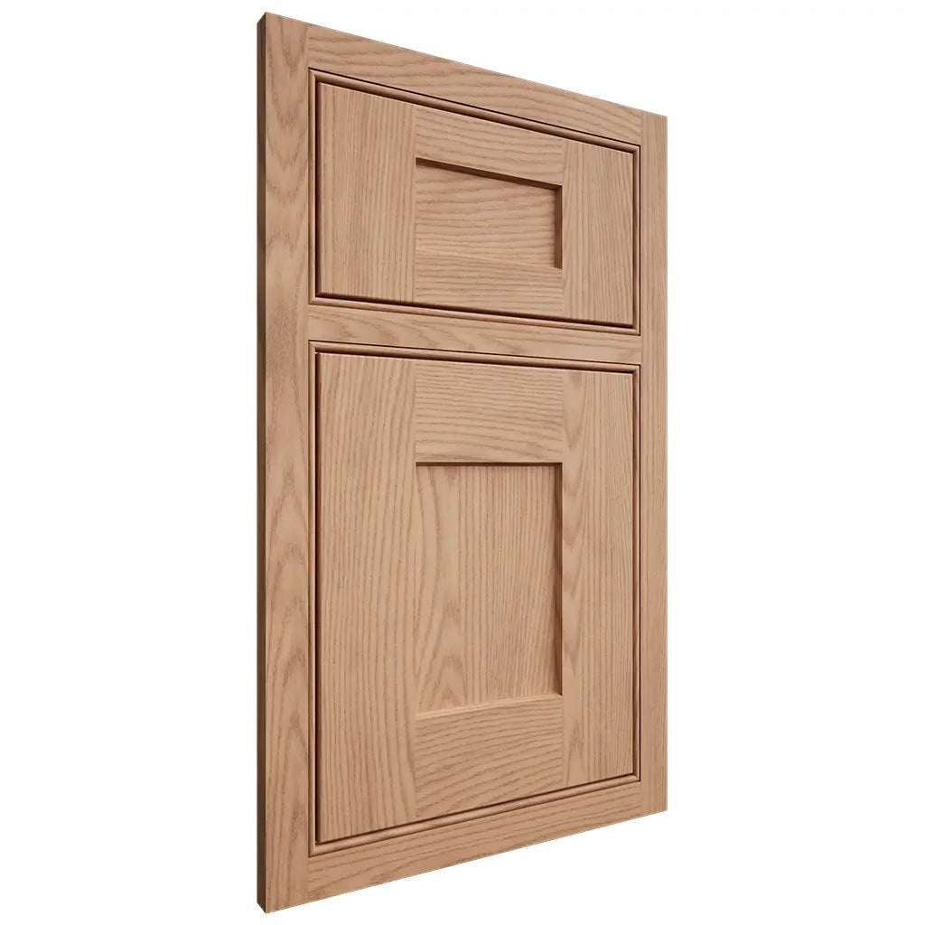Shiloh Cabinetry Beaded Inset Lancaster Red Oak Plain Cut Natural Door