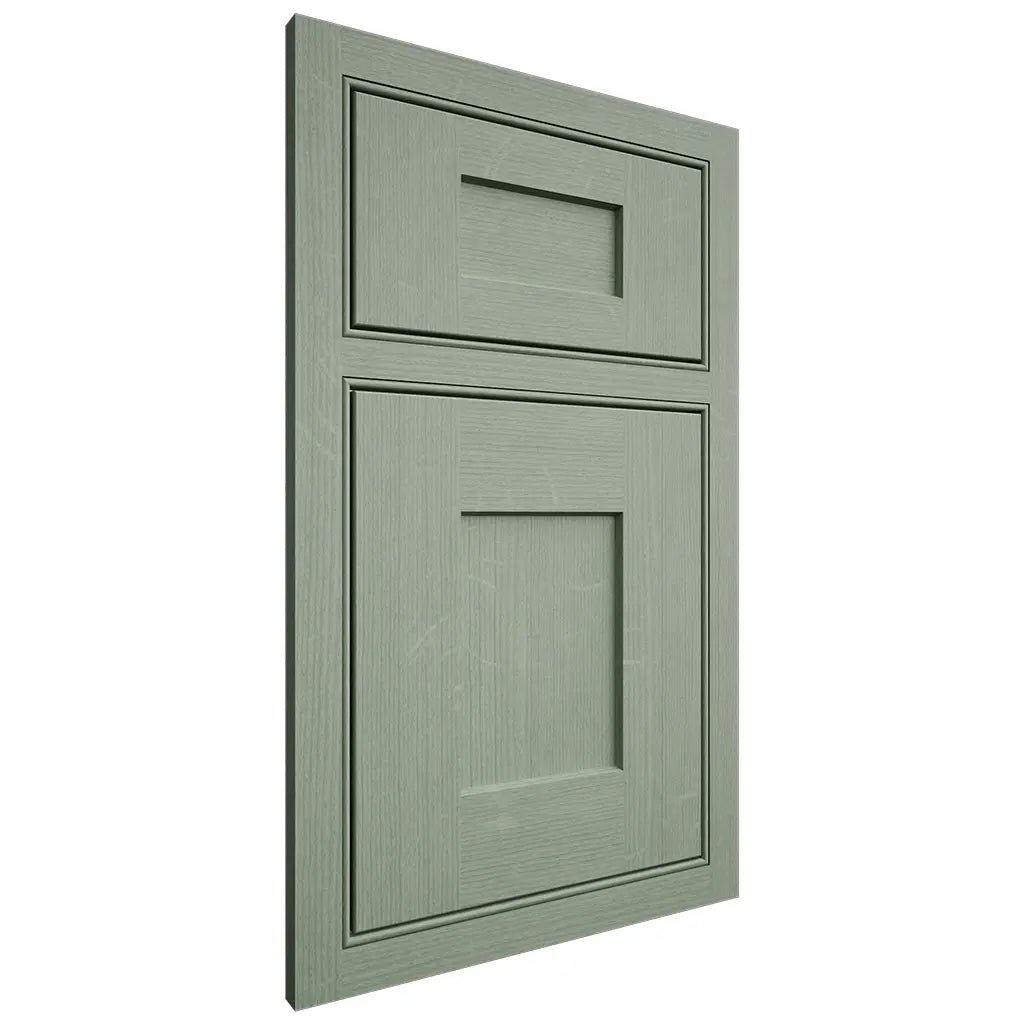 Shiloh Cabinetry Beaded Inset Lancaster White Oak Quarter Sawn Moss Door