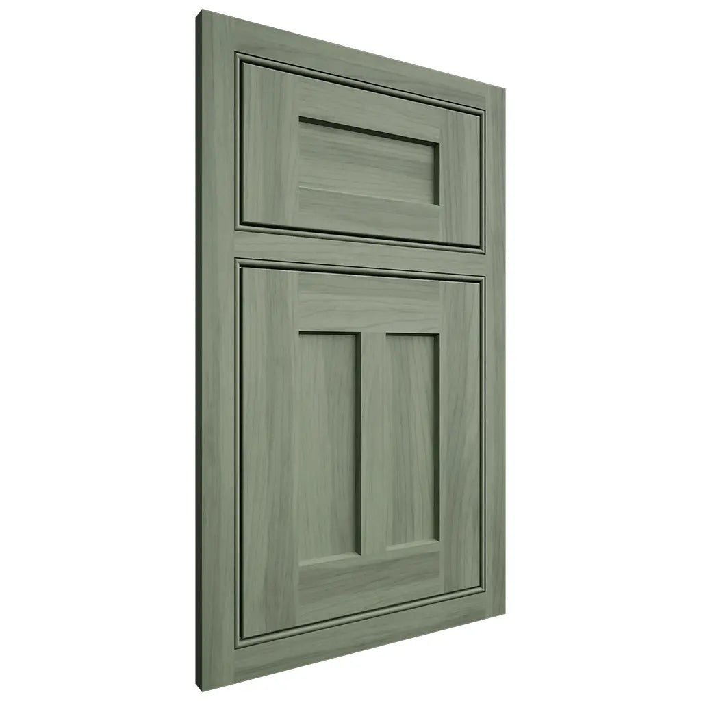 Shiloh Cabinetry Beaded Inset Landes Hickory Plain Cut Moss Door
