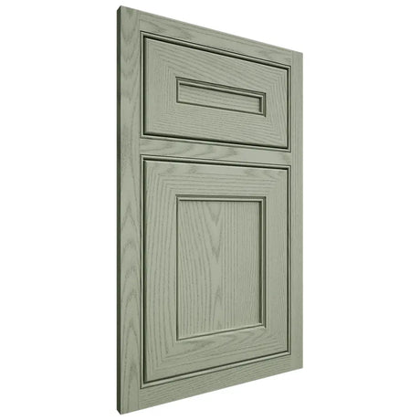 Shiloh Cabinetry Beaded Inset Landes Red Oak Plain Cut Moss Door